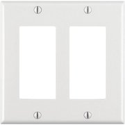 Decora Leviton  White 2 gang Thermoset Plastic GFCI/Rocker Wall Plate 80409-00W